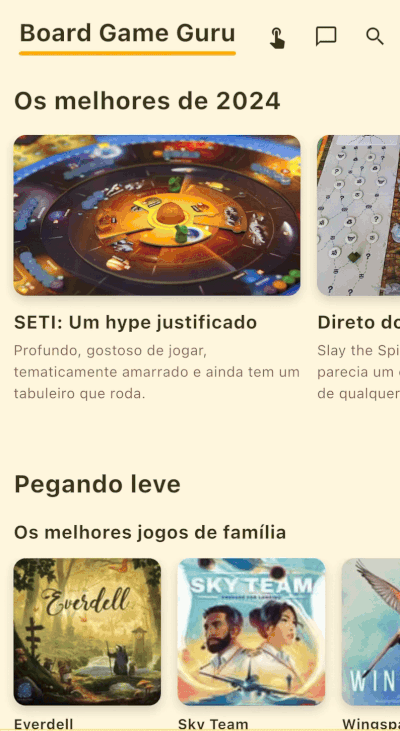 Demo do Board Game Guru - Recursos de Estratégia